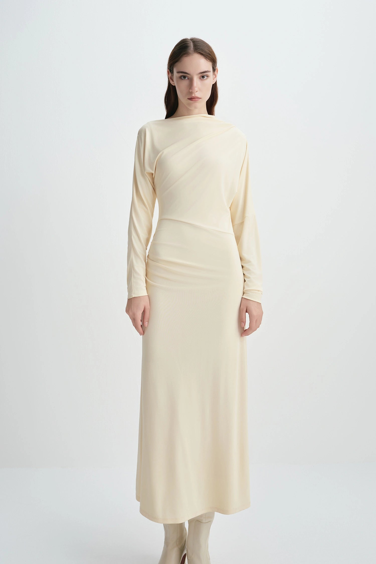 Peoria Draped Dress Buttercream