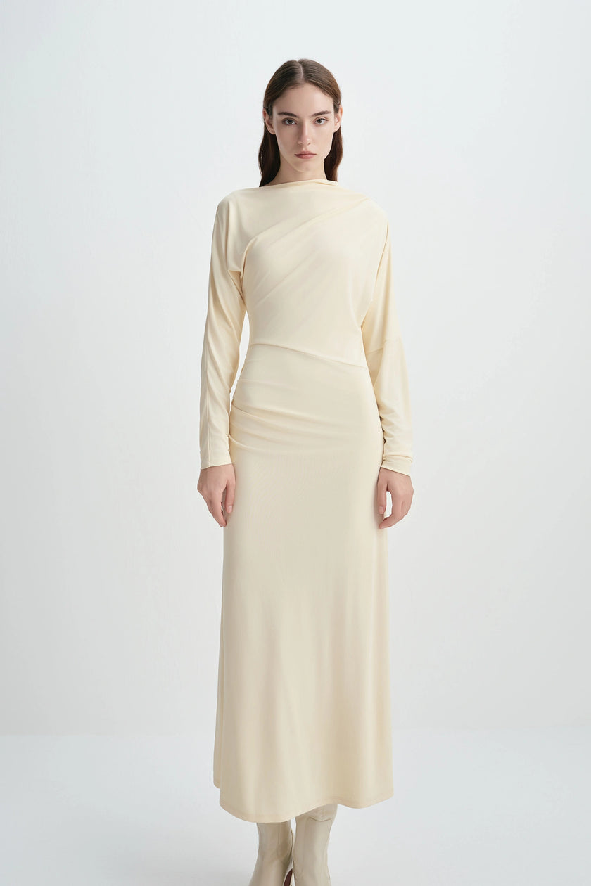 Peoria Draped Dress Buttercream