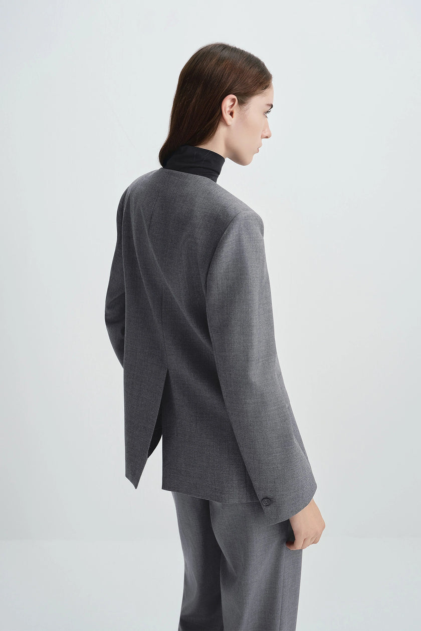 Arlin Collarless Blazer H.Grey