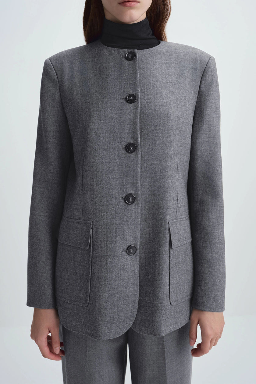 Arlin Collarless Blazer H.Grey