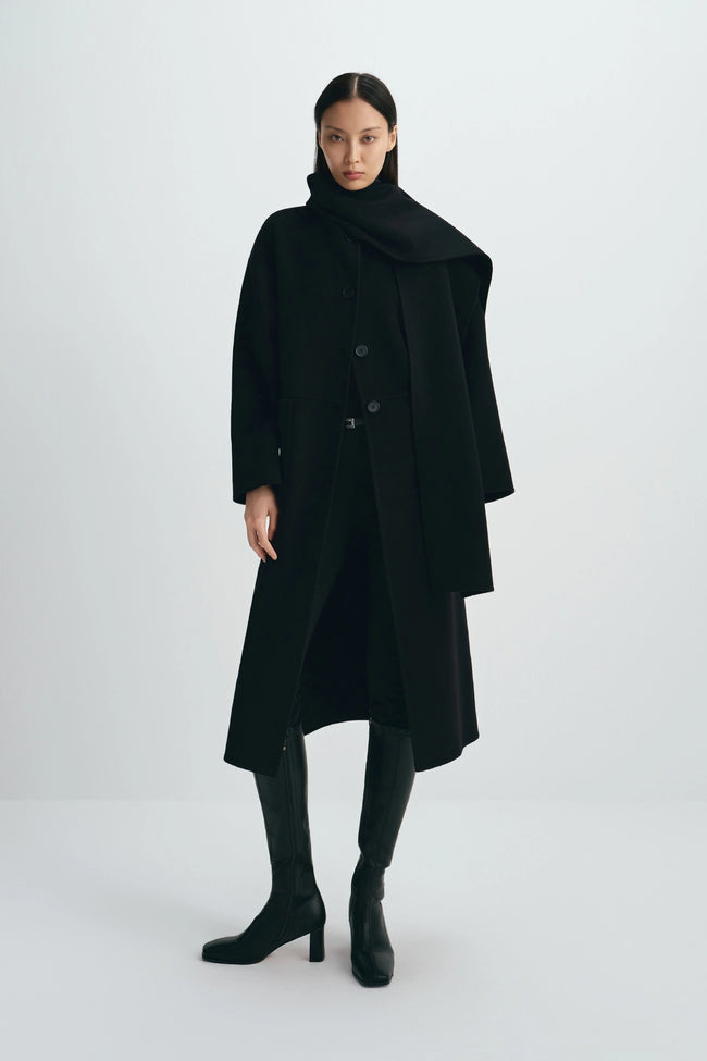 Kole Scarf Handmade Coat Black