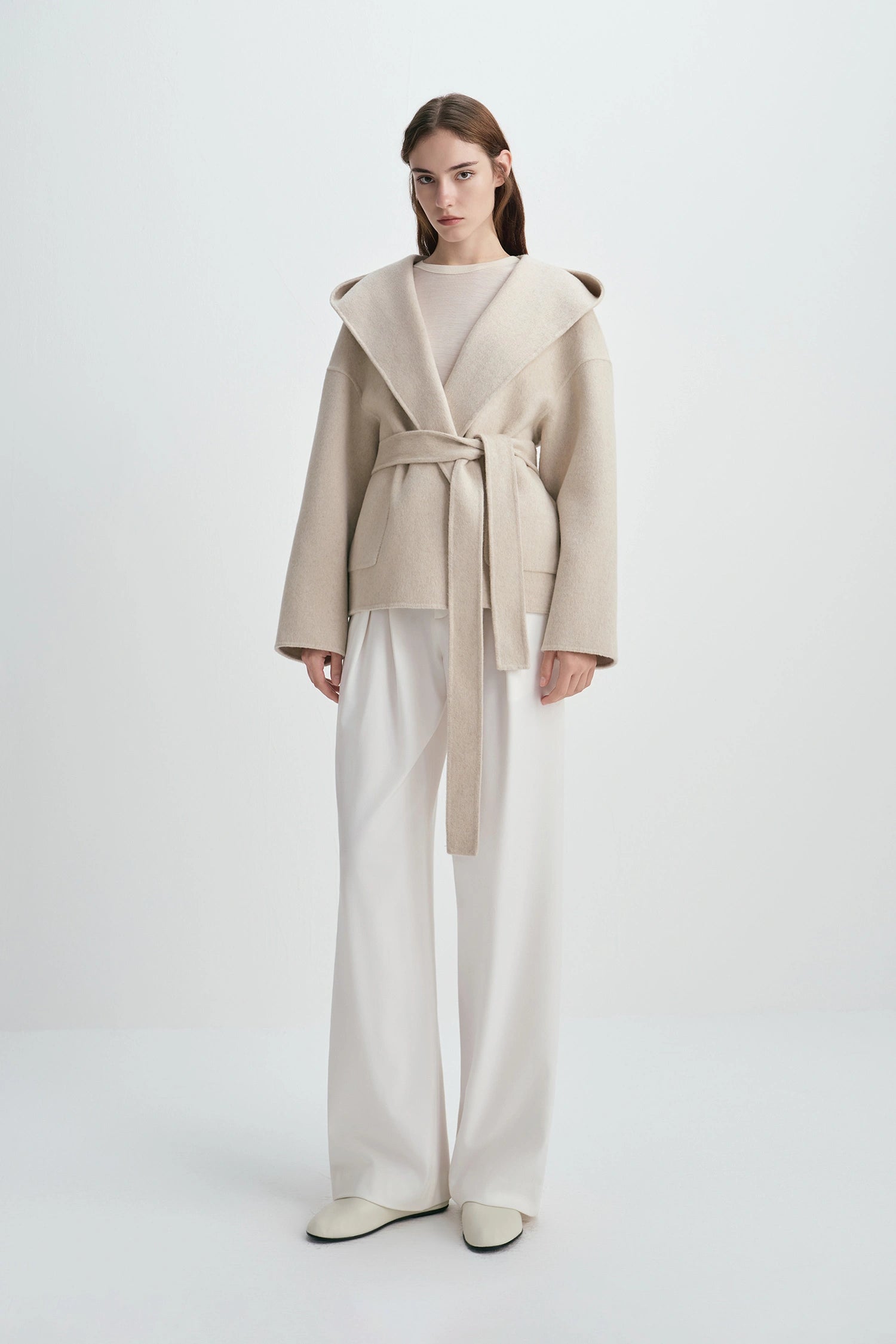 Lyndi Hoody Handmade Coat Creme