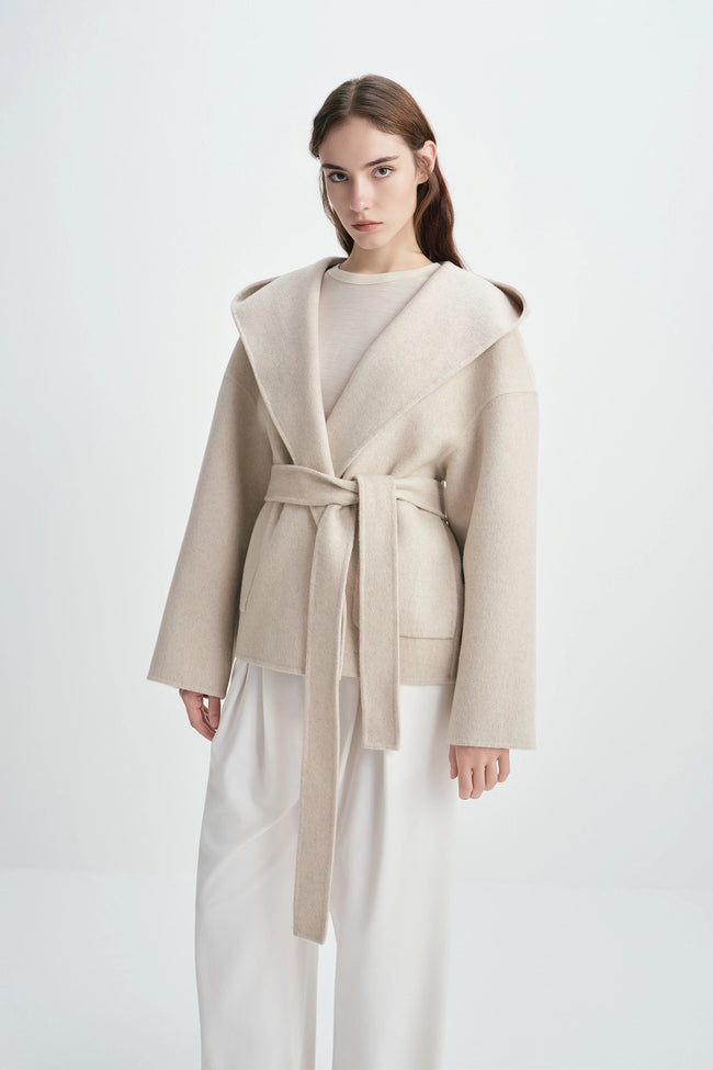 Lyndi Hoody Handmade Coat Creme