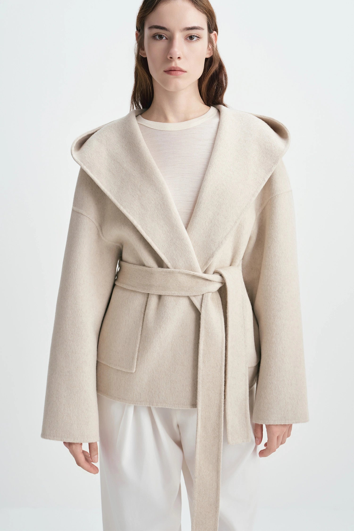 Lyndi Hoody Handmade Coat Creme
