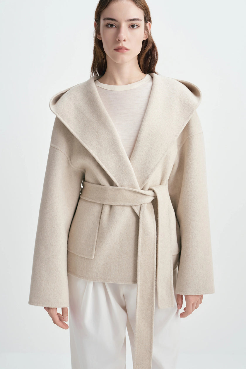 Lyndi Hoody Handmade Coat Creme