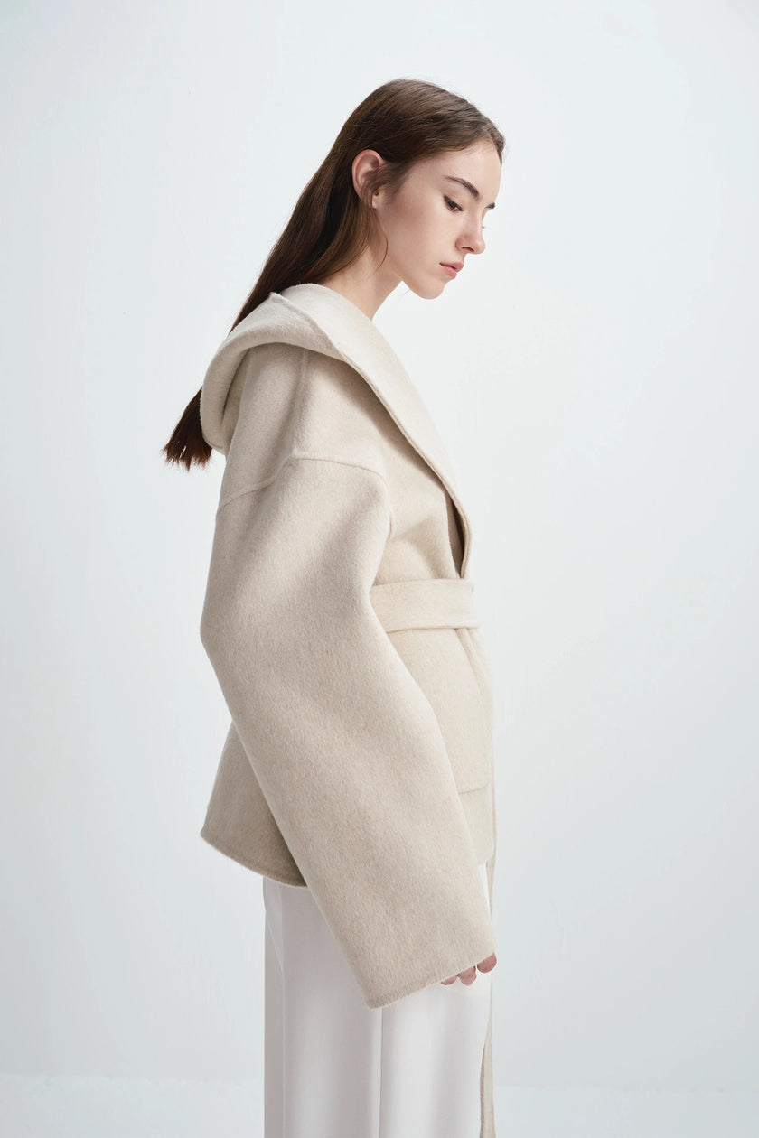 Lyndi Hoody Handmade Coat Creme