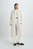 Ness Long Hair Faux Fur Coat Beige