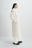 Ness Long Hair Faux Fur Coat Beige