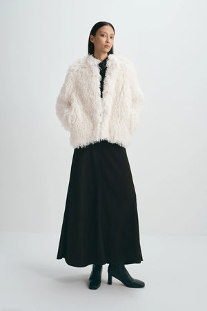 Roddie Curly Faux Fur Jacket Creme