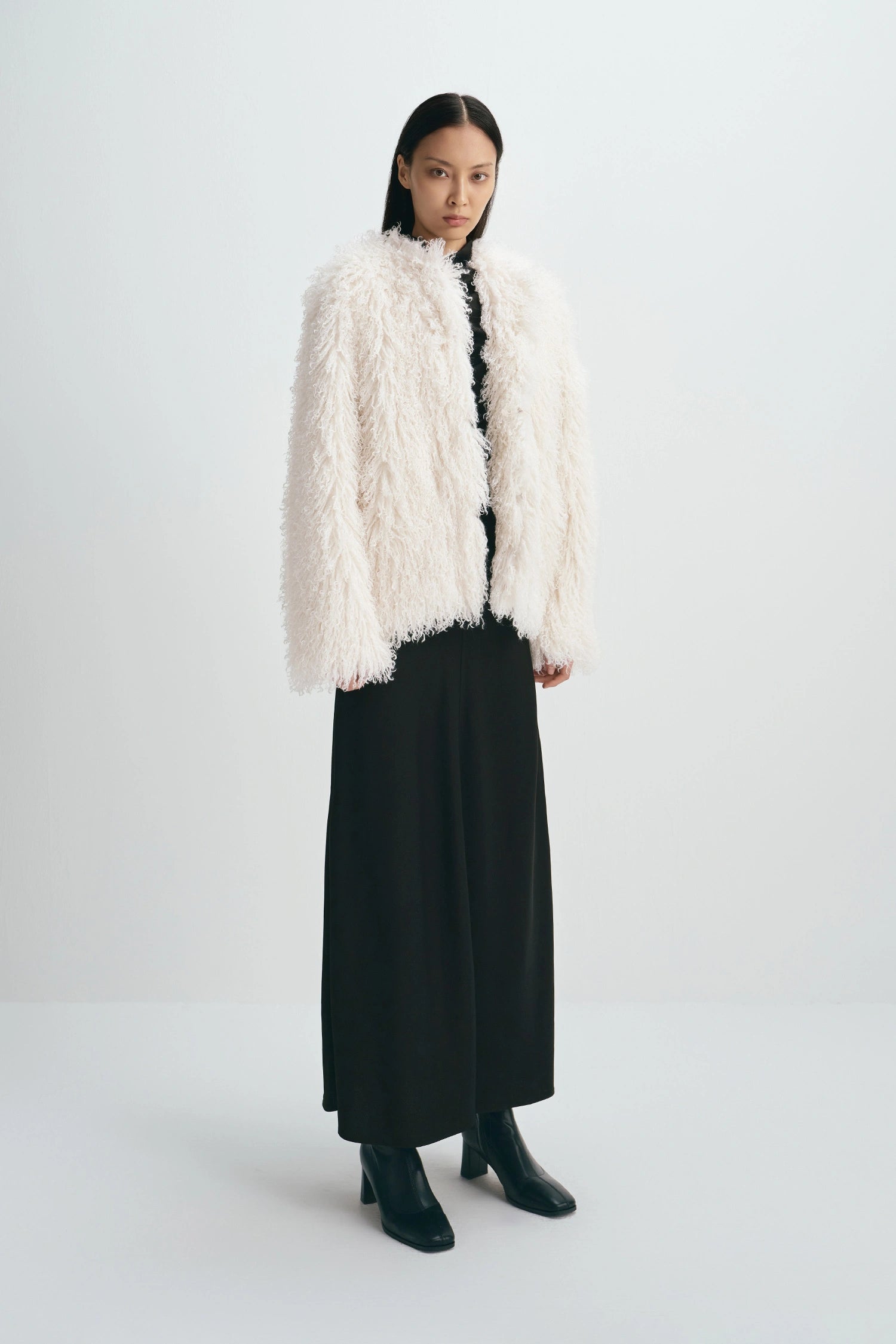 Roddie Curly Faux Fur Jacket Creme
