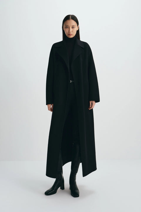 Alfie Belted Handmade Coat Black