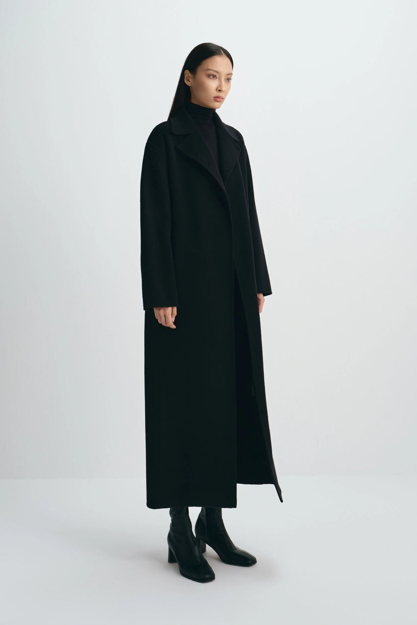 Alfie Belted Handmade Coat Black