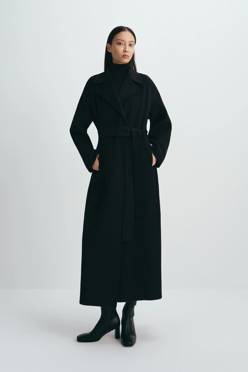 Alfie Belted Handmade Coat Black