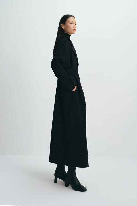 Alfie Belted Handmade Coat Black