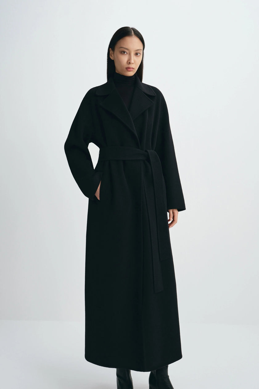 Alfie Belted Handmade Coat Black