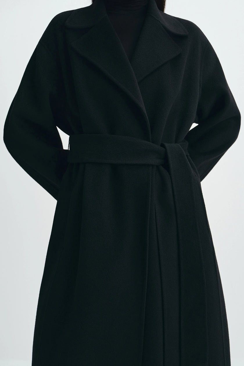 Alfie Belted Handmade Coat Black