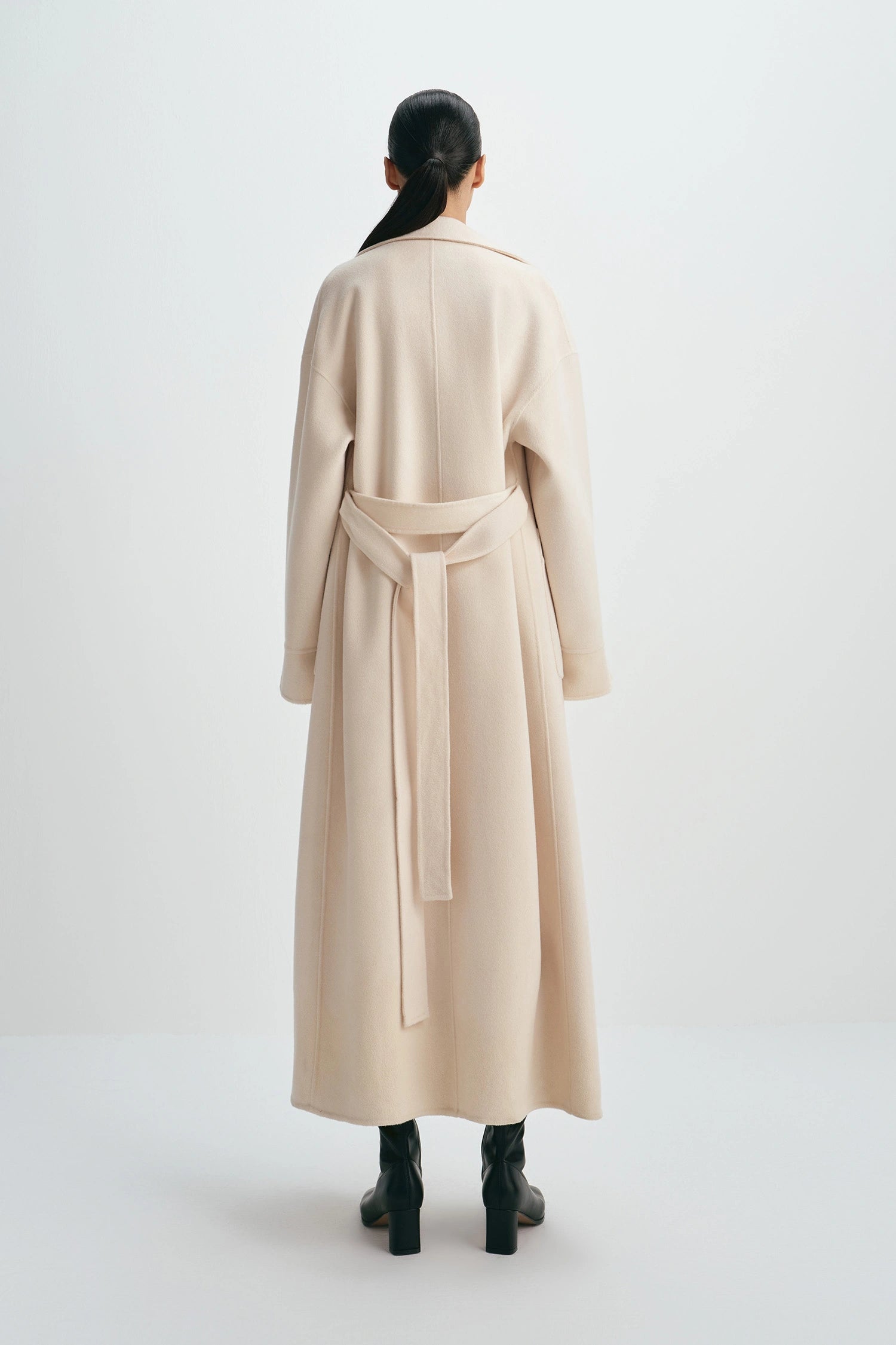 Olga Belted Handmade Coat Buttercream