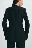 Dion Collarless Blazer Black