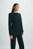 Dion Collarless Blazer Black