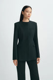 Dion Collarless Blazer Black