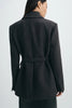 Roan Belted Wool Blazer H.Charcoal