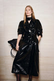 Hyde Shiny Pu Trench Coat Black
