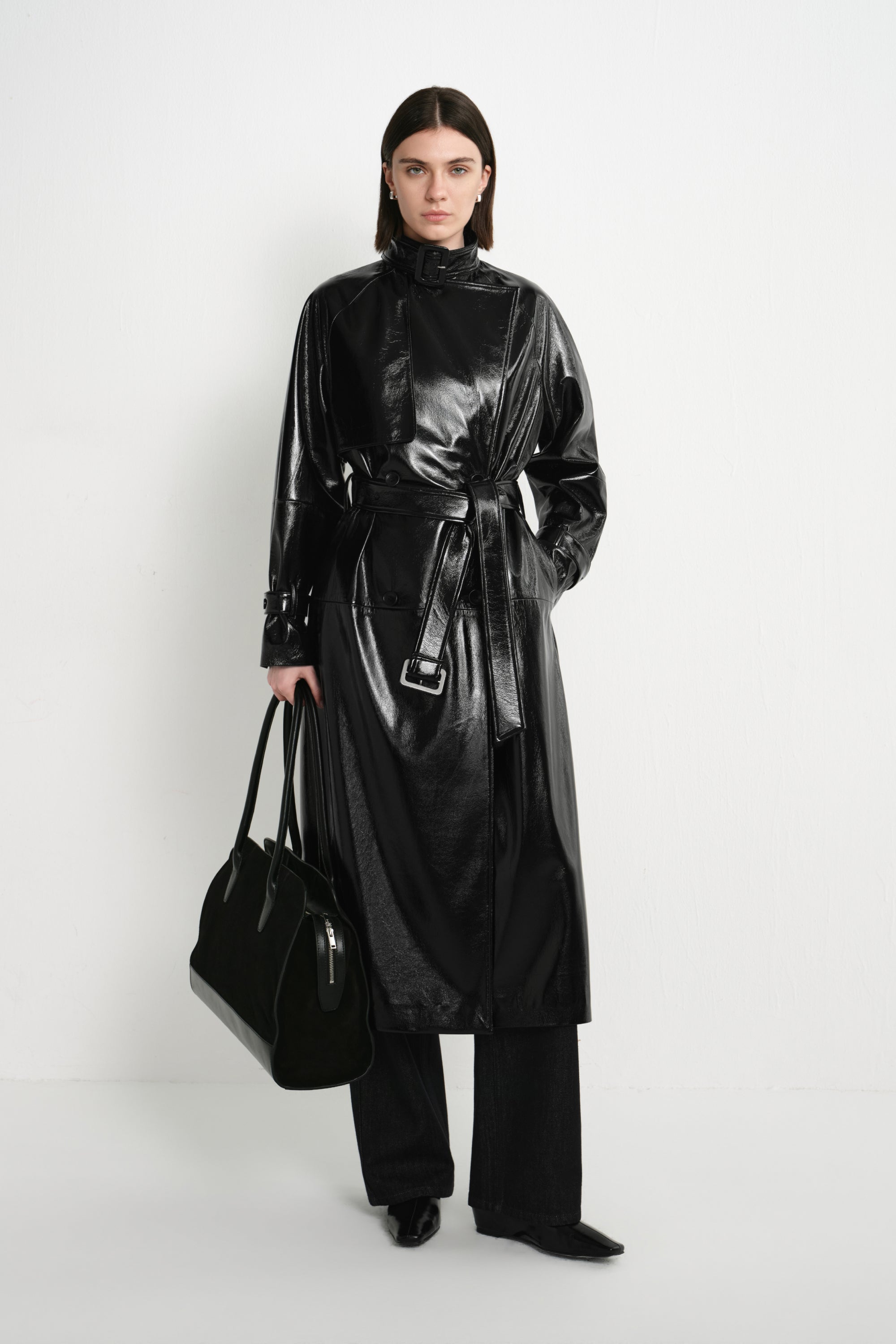 Hyde Shiny Pu Trench Coat