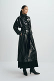 Hyde Shiny Pu Trench Coat Black