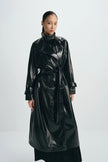 Hyde Shiny Pu Trench Coat Black