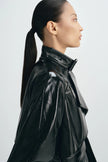 Hyde Shiny Pu Trench Coat Black