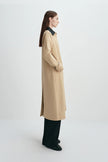 Vinni Pu Collar Car Coat Khaki