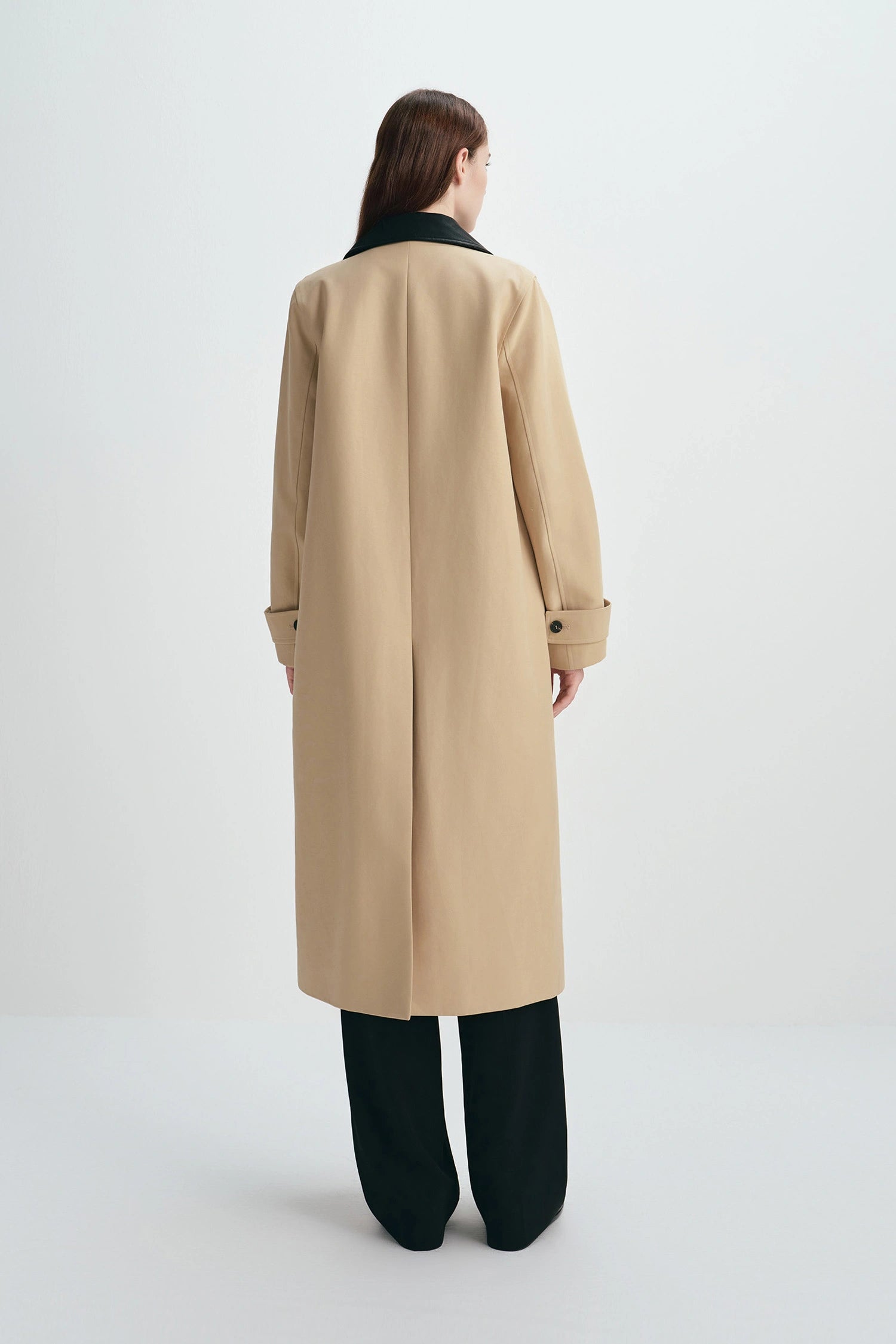 Vinni Pu Collar Car Coat Khaki