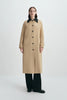 Vinni Pu Collar Car Coat Khaki