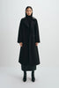 Easton Leather Collar Trench Coat Black