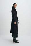 Easton Leather Collar Trench Coat Black