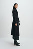 Easton Leather Collar Trench Coat Black