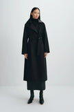 Easton Leather Collar Trench Coat Black