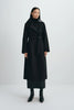 Easton Leather Collar Trench Coat Black