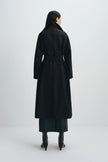 Easton Leather Collar Trench Coat Black