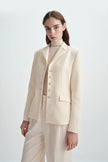 Kemi Button Front Blazer Buttercream