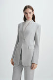 Dun Collarless Blazer Grey Melange
