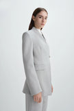 Dun Collarless Blazer Grey Melange