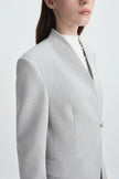 Dun Collarless Blazer Grey Melange