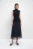 Lucca High Neck Short Sleeve Sweater-Black