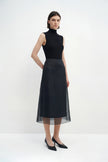 Lucca High Neck Short Sleeve Sweater-Black