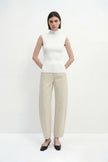 Lucca High Neck Short Sleeve Sweater-White