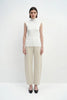 Lucca High Neck Short Sleeve Sweater-White