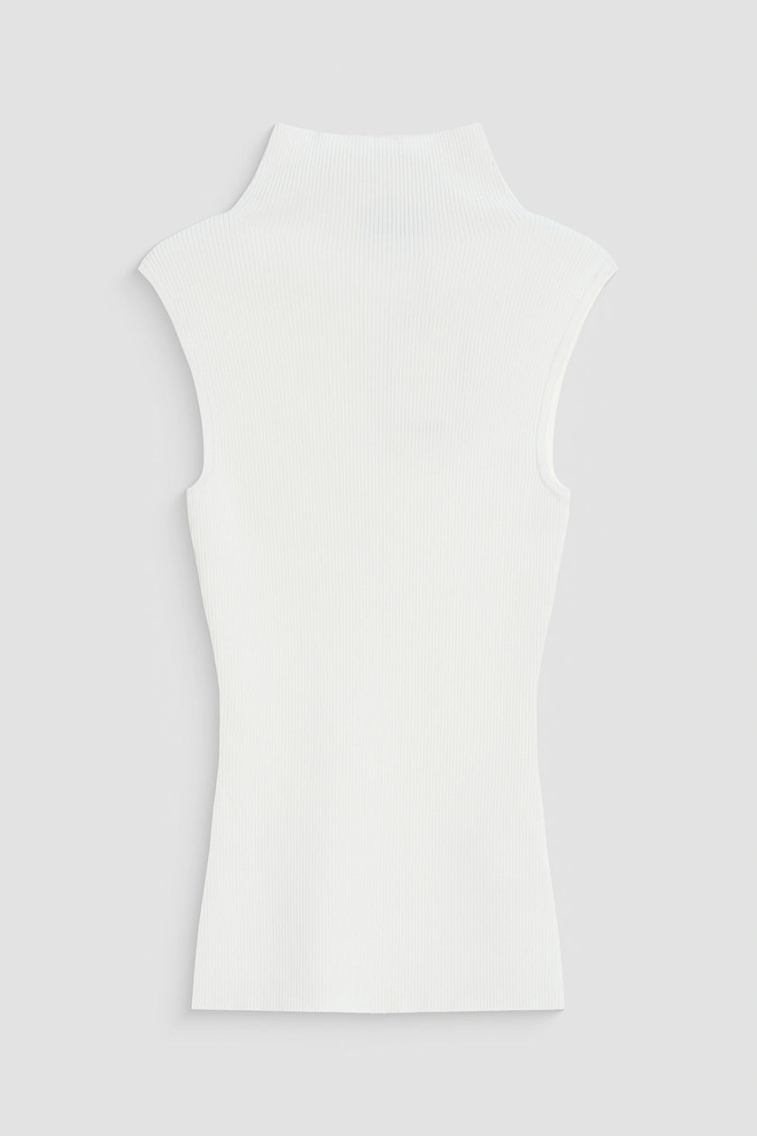 Lucca High Neck Short Sleeve Sweater-White
