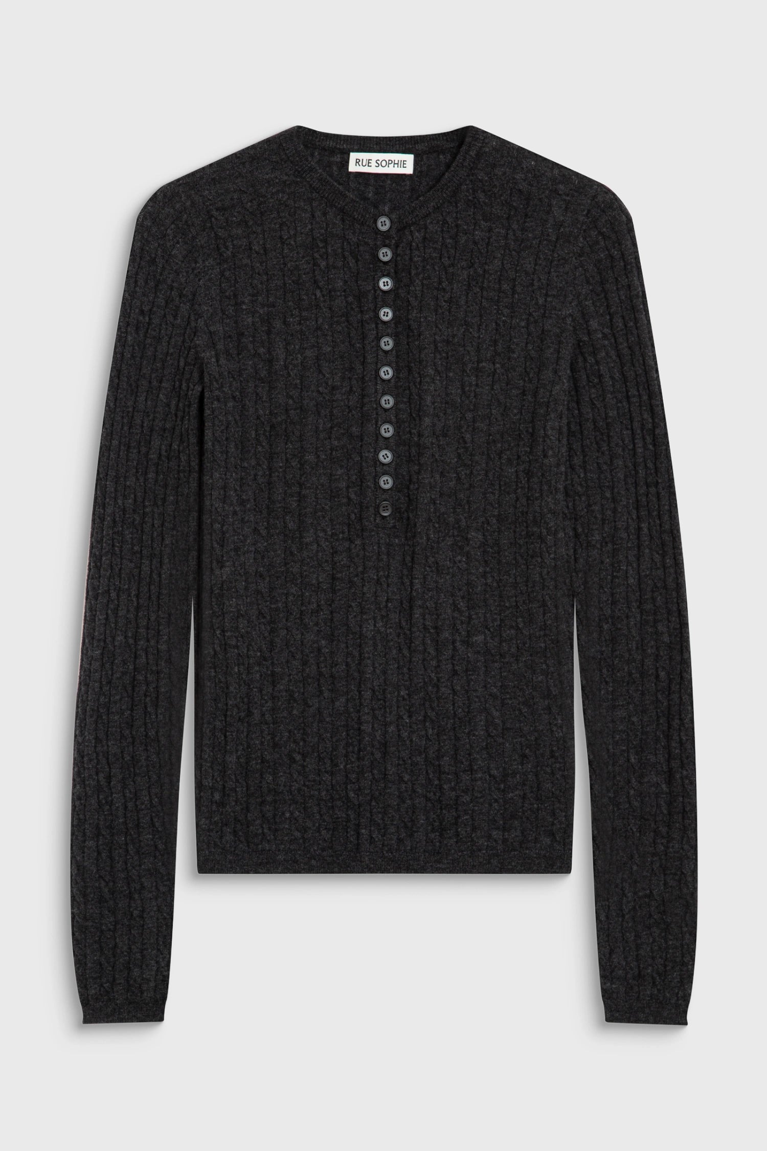 Richie Button Up Cable Sweater-H.Grey