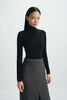 Jaliah Wool Turtleneck Top Black